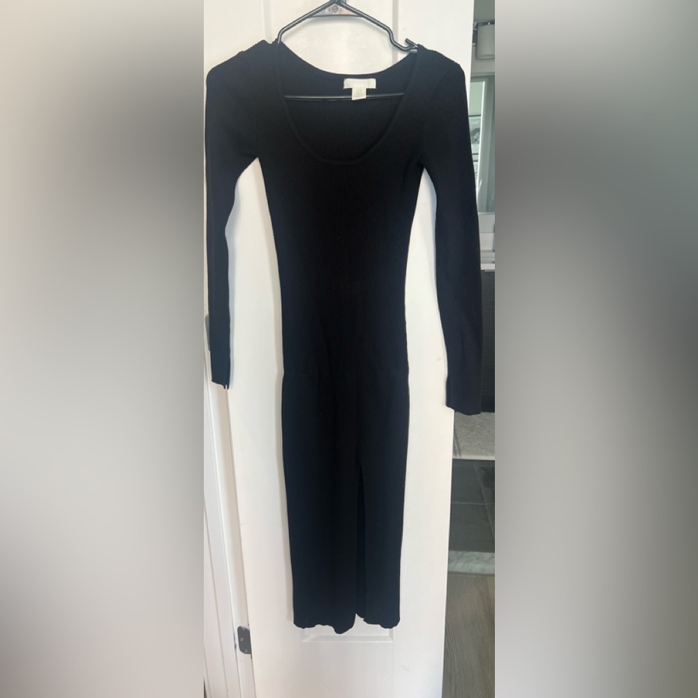 Elegant Black Women's Sweater Dress